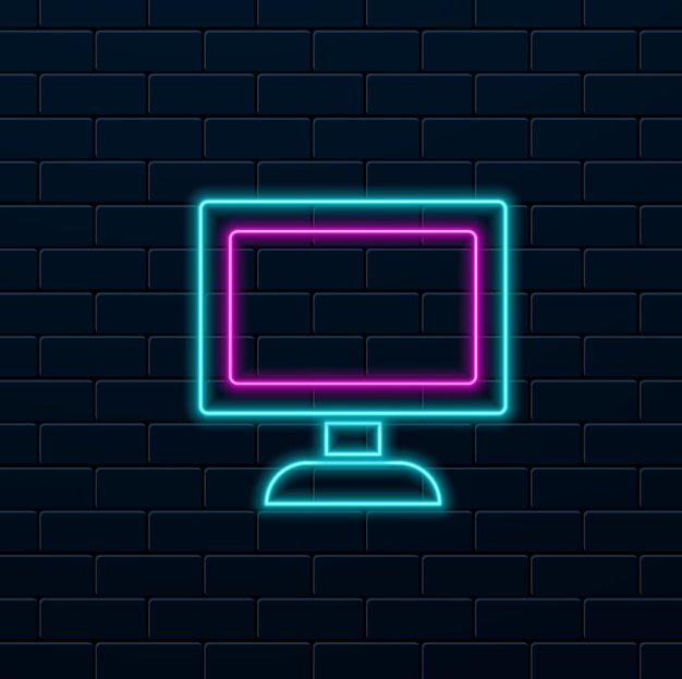 Vektor-Design Lcd-Ikonen-Stil Neon-Stil