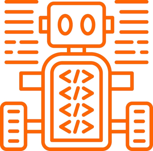 Vektor-Design-Programmierter Roboter-Ikonen-Stil