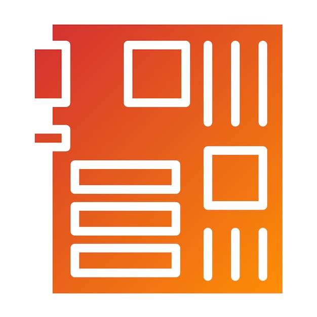 Vektor-Design-Schrauben-Ikonen-Stil des Motherboards