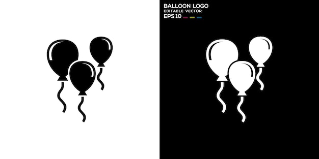 Vektor vektor-design-vorlage des ballon-logos, der party, der geburtstagsfeier, des symbols-symbols eps 10