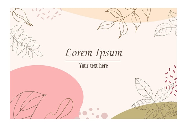 Vektor-Design-Vorlagen im einfachen modernen Stil mit Kopierraum für Textblumen und Blätter