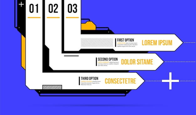 Vektor-diagramm. drei richtungspfeile / optionen