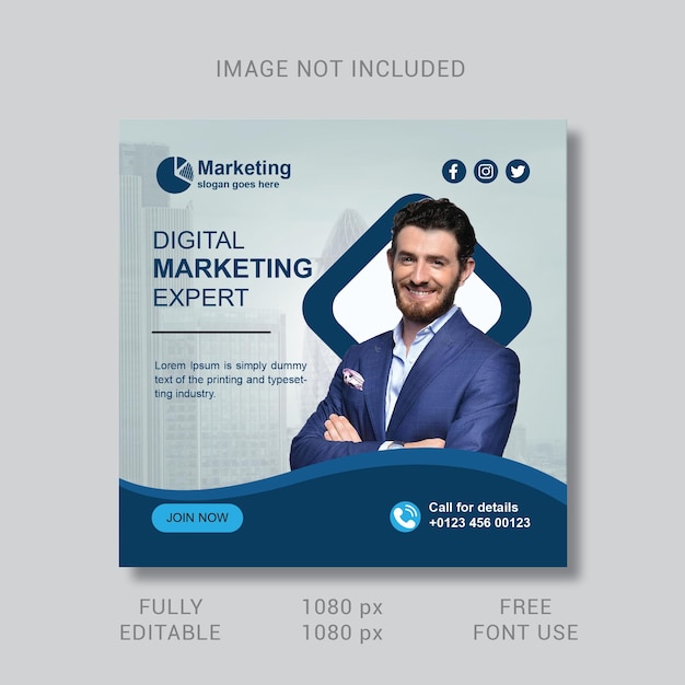 Vektor-Digital-Business-Marketing-Social-Media-Beitragsvorlage