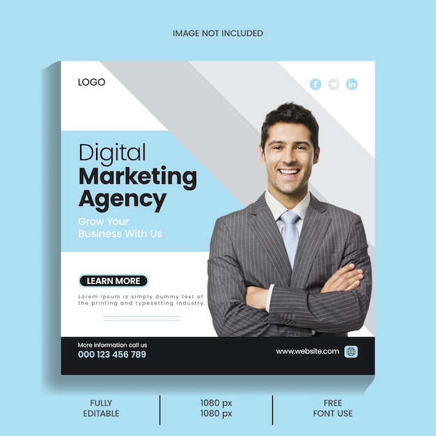 Vektor-Digital-Marketing-Agentur und Corporate-Social-Media-Beitragsvorlage