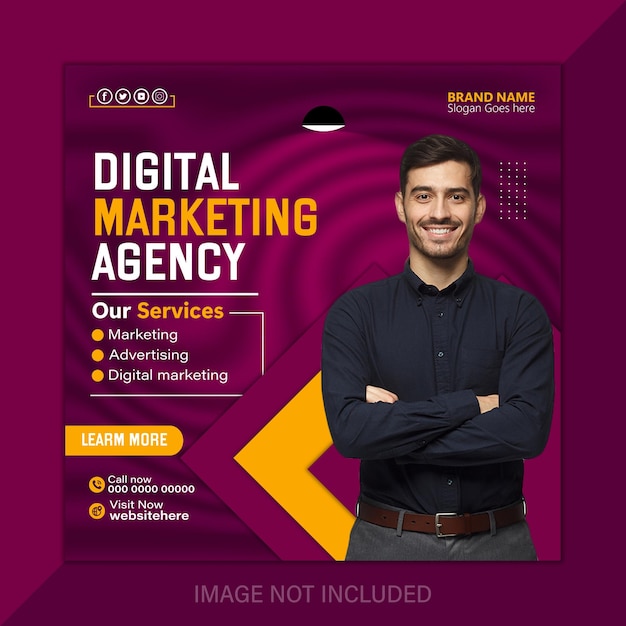 Vektor-Digital-Marketing Social-Media-Post und Unternehmens-Web-Banner-Vorlage