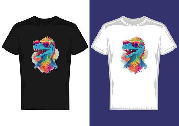 Vektor-dinosaurier buntes t-shirt-design