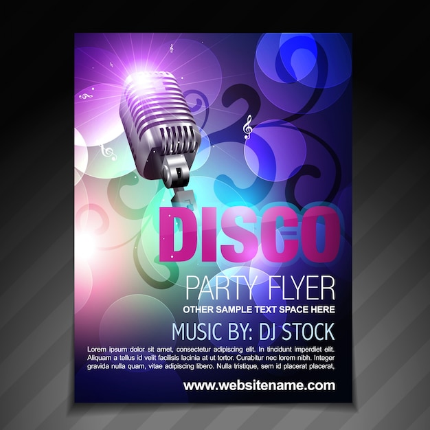 Vektor-disco-party flyer broschüre und poster vorlage