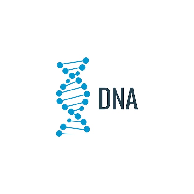 Vektor-dna-logo-symbol. genleben oder moleküldesign. biologie-konzeptillustration.