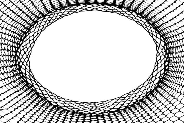 Vektor vektor-dokumentation eines schwarz umrissenen netzes mit einem auf einem weißen isolierten texturbild