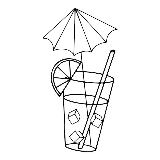 Vektor-Doodle-Cocktail-Symbol