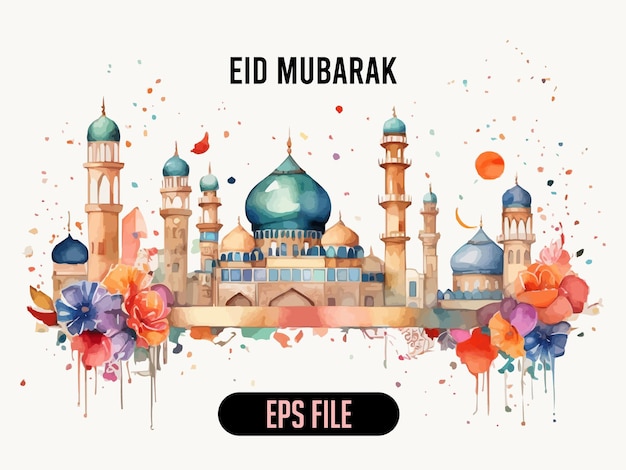 Vektor vektor-eid mubarak-poster