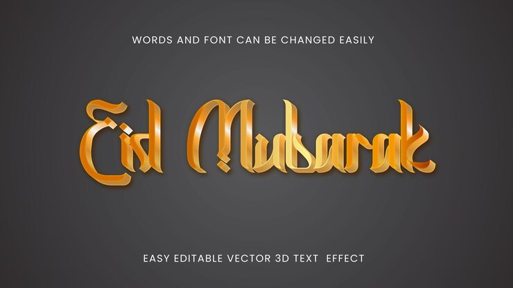 Vektor vektor eid mubarak texteffektdesign