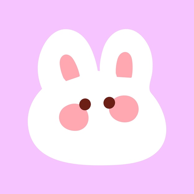 Vektor ein cartoon süßes kaninchen gesicht vektor icon
