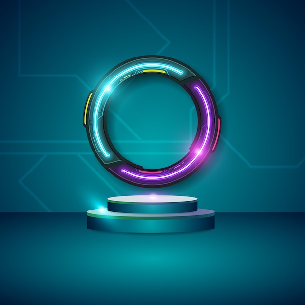 Vektor eines futuristischen Podiums für die Produktpräsentation