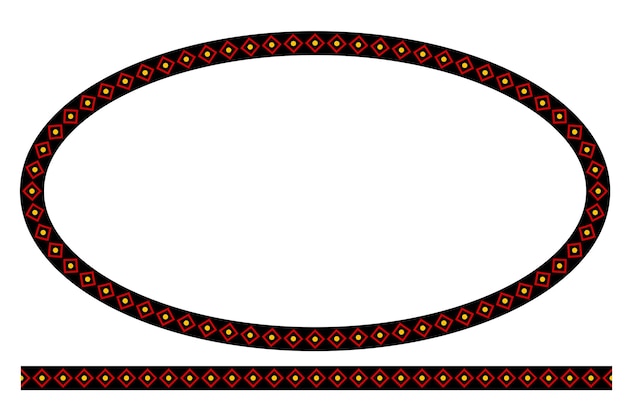 Vektor einfache form oval und linie schwarzen rahmen, isoliert auf weiss