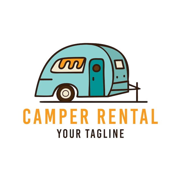 Vektor-Emblem des Wohnwagens für Camping