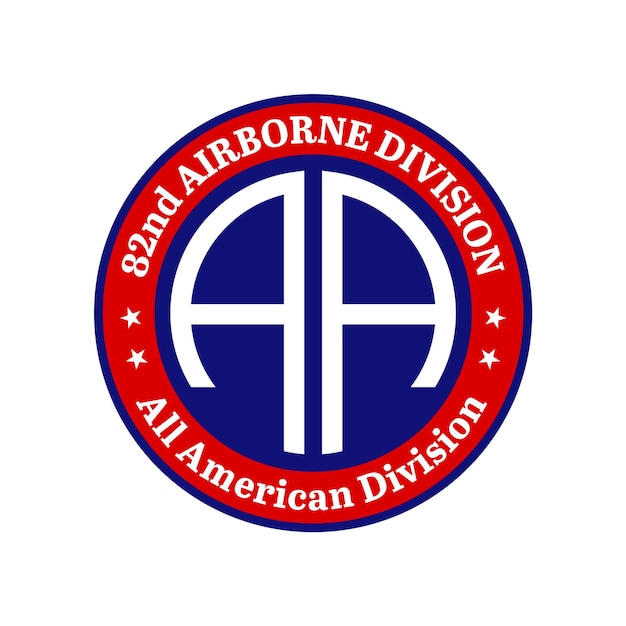 Vektor vektor-emblem und siegel der 82nd airborne division tactical unit der us army all american