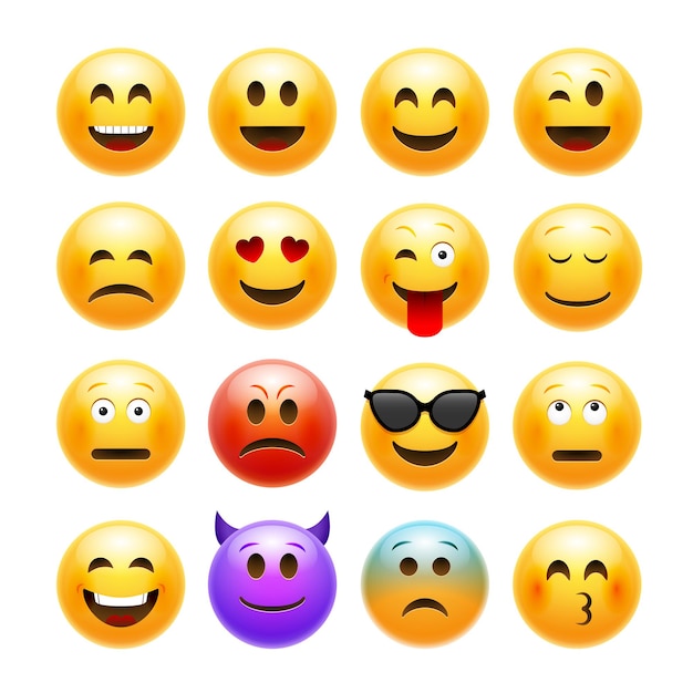 Vektor emoticons emoji gesetzt.