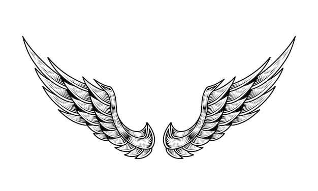 Vektor vektor-engelsflügel tattoo-design