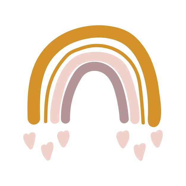 Vektor entzückende Regenbogen-Cliparts im trendigen skandinavischen Stil Lustige süße Hygge-Illustration