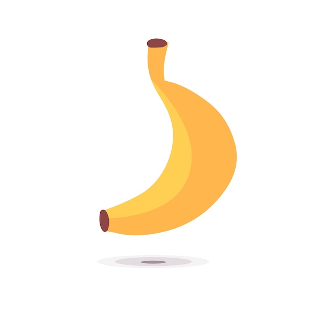 Vektor flache gelbe banane einzelnes fruchtobjekt-icon-design