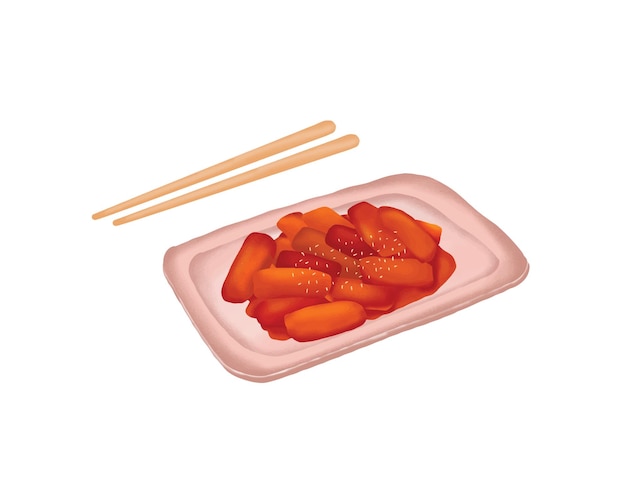 Vektor-flache koreanische Reiskuchen-Illustration
