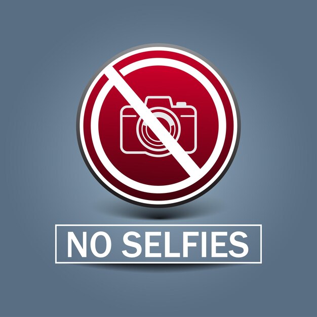 Vektor flaches Design, kein Selfie-Schild-Design