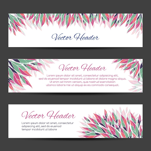 Vektor florale header oder banner für webdesign