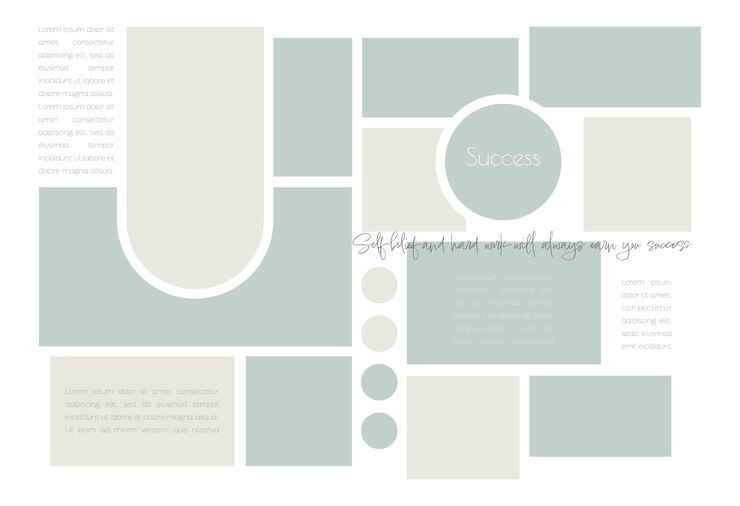 Vektor vektor-foto-collage-vorlage moodboard-bilder-raster-vektor-illustration