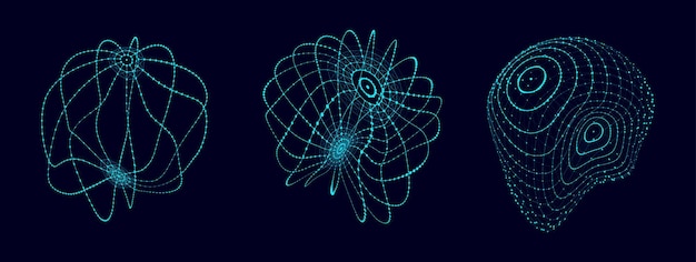 Vektor-futuristische Sphäre von Teilchen und Linien Netzwerkverbindung Big Data Abstrakte Technologie-Hintergrund