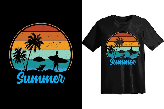 Vektor vektor genießen sie die schönheit des sommerlichen strand-t-shirt-designs