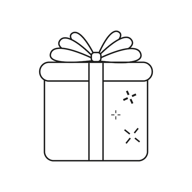 Vektor-geschenkbox-symbol mit schleife