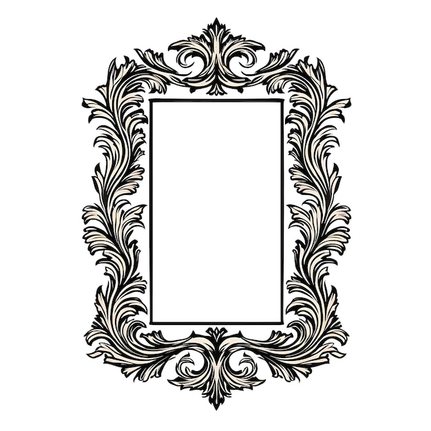 Vektor, Geschnitzt, Rahmen, Ornament