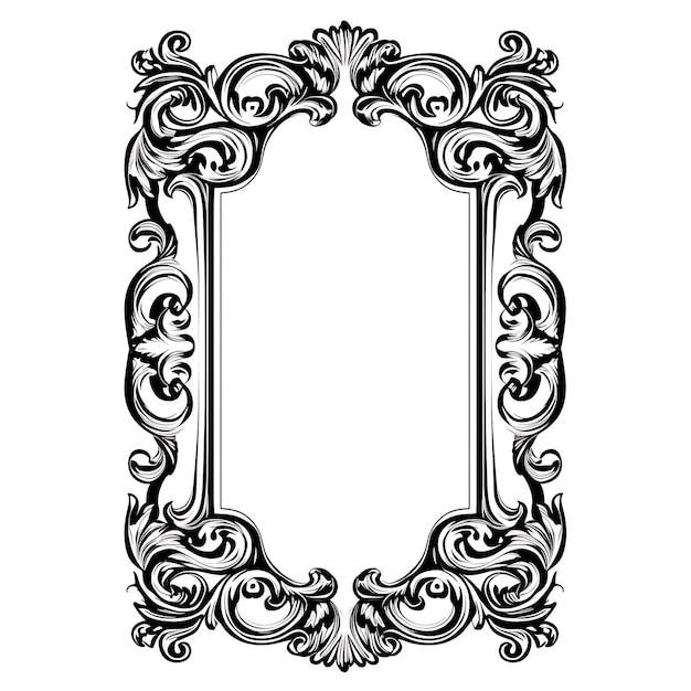 Vektor, Geschnitzt, Rahmen, Ornament
