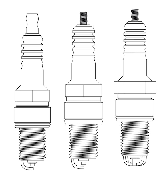 Vektor vektor-gliederungssatz von verschiedenen zündkerzen des autos