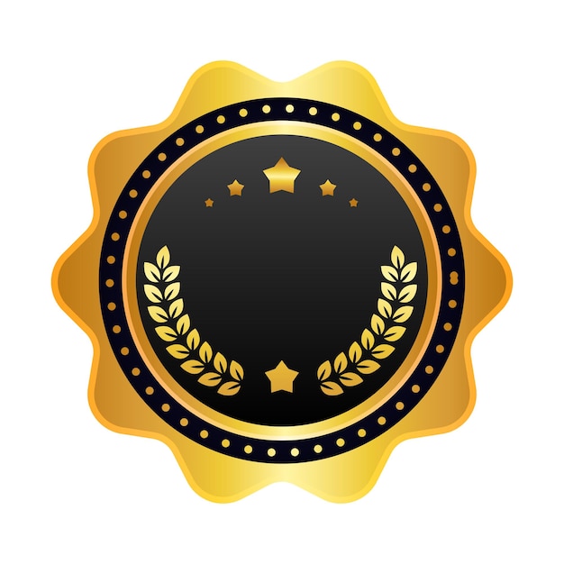 Vektor-goldene Medaille, schwarzes Etikettendesign