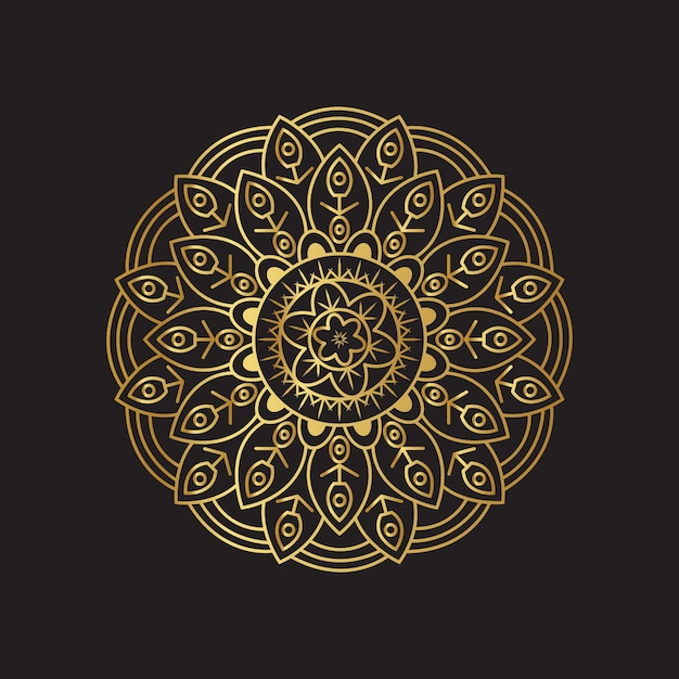 Vektor goldenes mandala