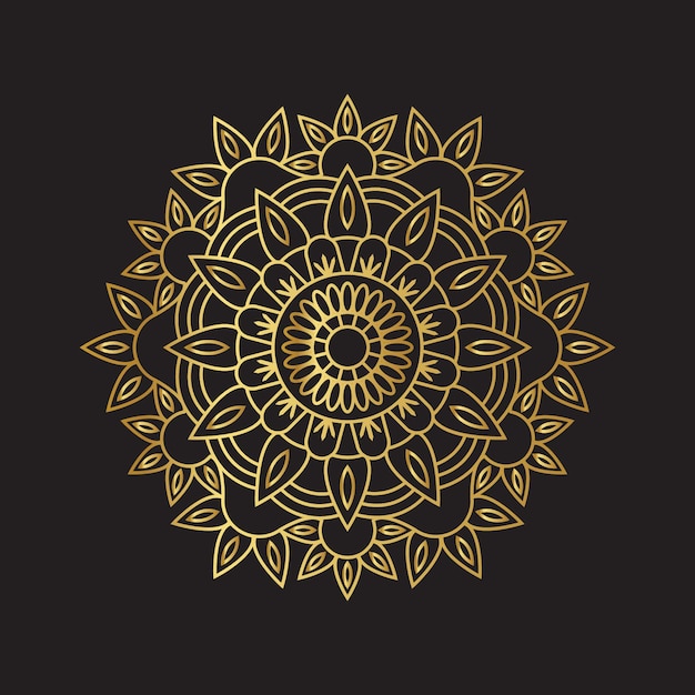 Vektor goldenes mandala