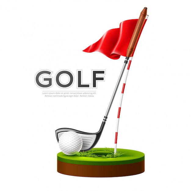 Vektor Golf Turnier Poster Golf Club und Ball