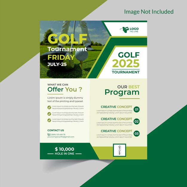 Vektor vektor-golfclub-flyer a4 poster-design-vorlage