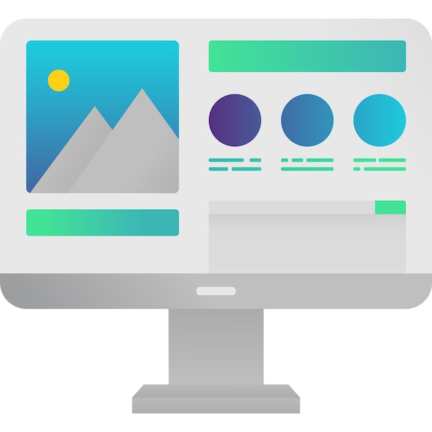 Vektor-Grafikinhalt für Computer-Webdesign-Symbole