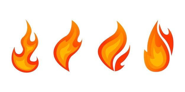 Vektor große Flammen mit verschiedenen Designs