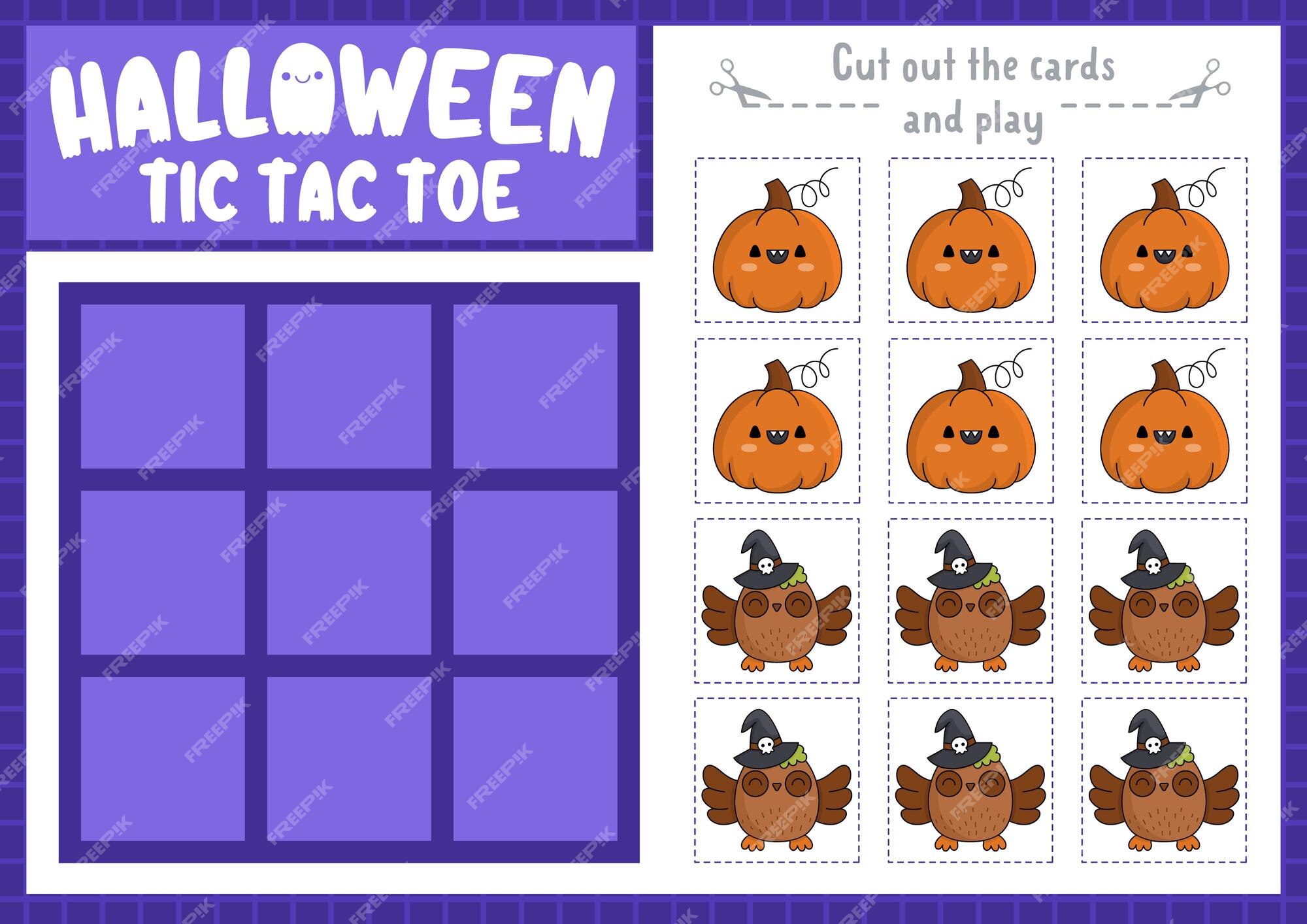 Stickdatei - Tic Tac Toe Spiel HALLOWEEN & Beutel