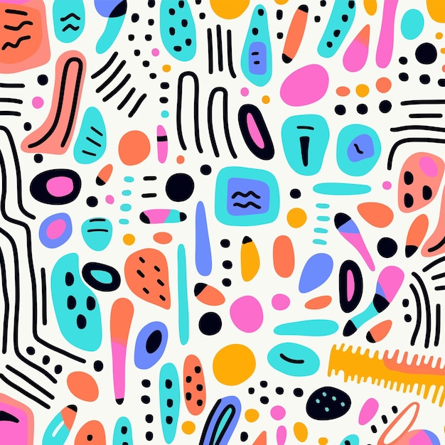 Vektor-Hand gezeichnetes flaches Design abstraktes Doodle-Muster