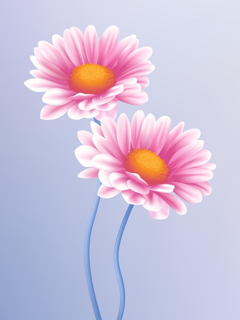 Vektor handbemalte rosa Blumen