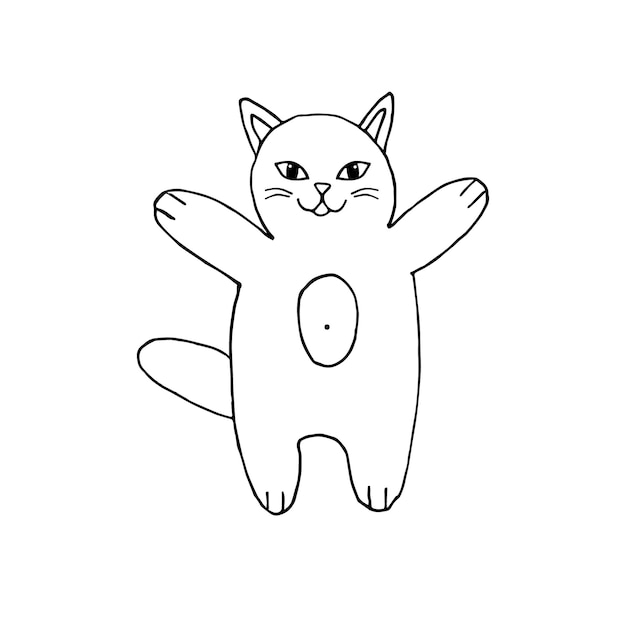 Vektor handgezeichnete doodle-skizze katze