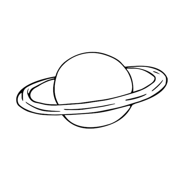 Vektor handgezeichnete doodle-skizze saturn-planet