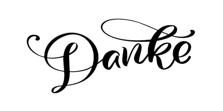 Vektor vektor handgezeichneter schriftzug danke handgeschriebene kalligrafie mit dankbarem zitat danke deutsch