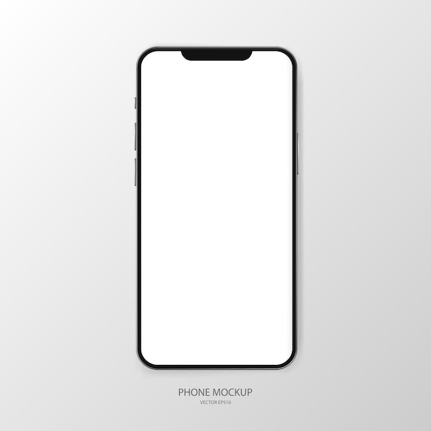 Vektor-Handy-Attrappe Realistische Smartphone-Geräte-Mockup-Vorlage Mobiltelefon mit leerem Bildschirm