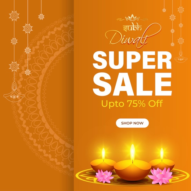 Vektor happy diwali festliche saison sale banner